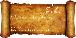 Sáhin Lóránt névjegykártya