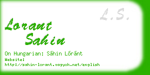 lorant sahin business card